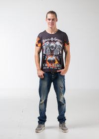 Biker Engine T-Shirt Schwarz