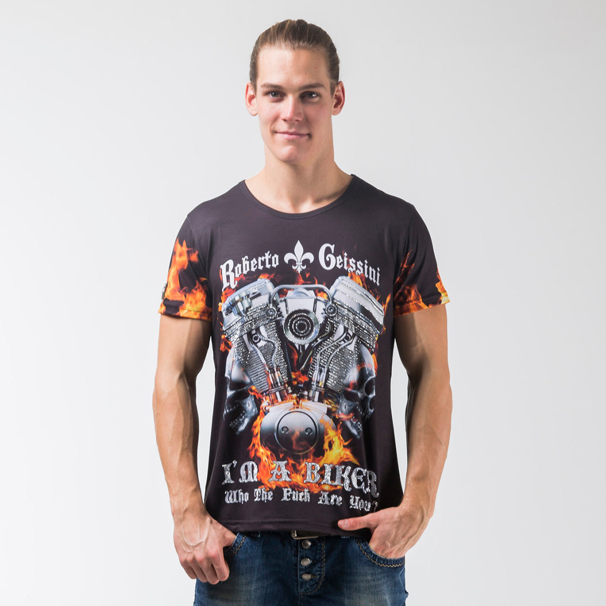 Biker Engine T-Shirt Schwarz