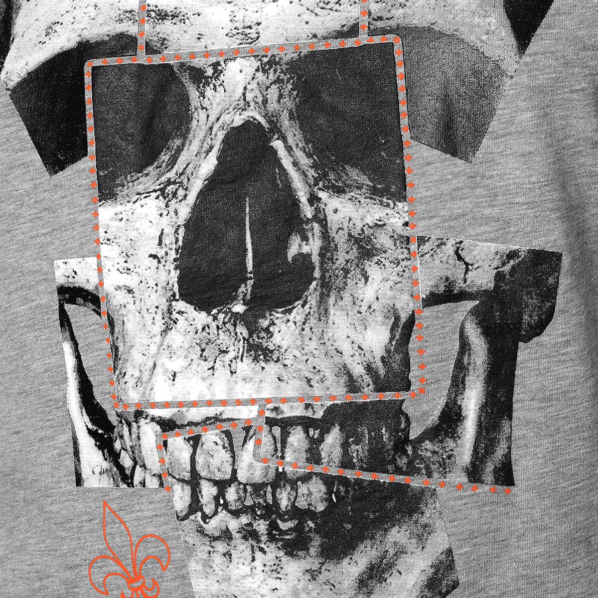 Tričko Skull Cards šedé