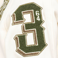 Kvetinová vysokoškolská bunda béžová