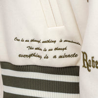 Kvetinová vysokoškolská bunda béžová