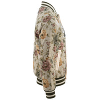 Kvetinová vysokoškolská bunda béžová