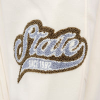 Kvetinová vysokoškolská bunda sivá