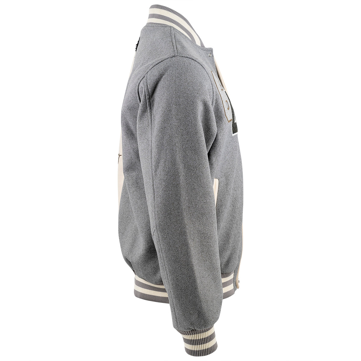 Kvetinová vysokoškolská bunda sivá