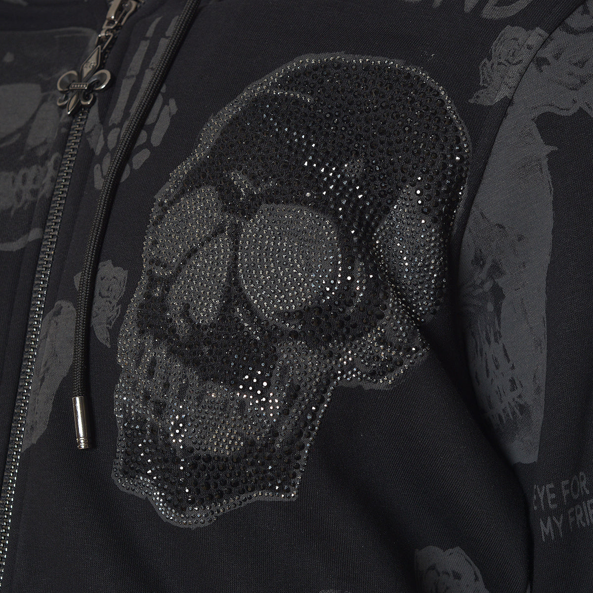 Bunda Multi Skull Sweat Jacket čierna