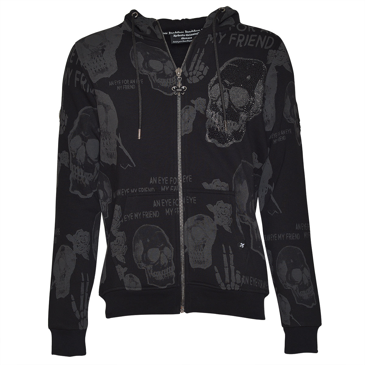Bunda Multi Skull Sweat Jacket čierna