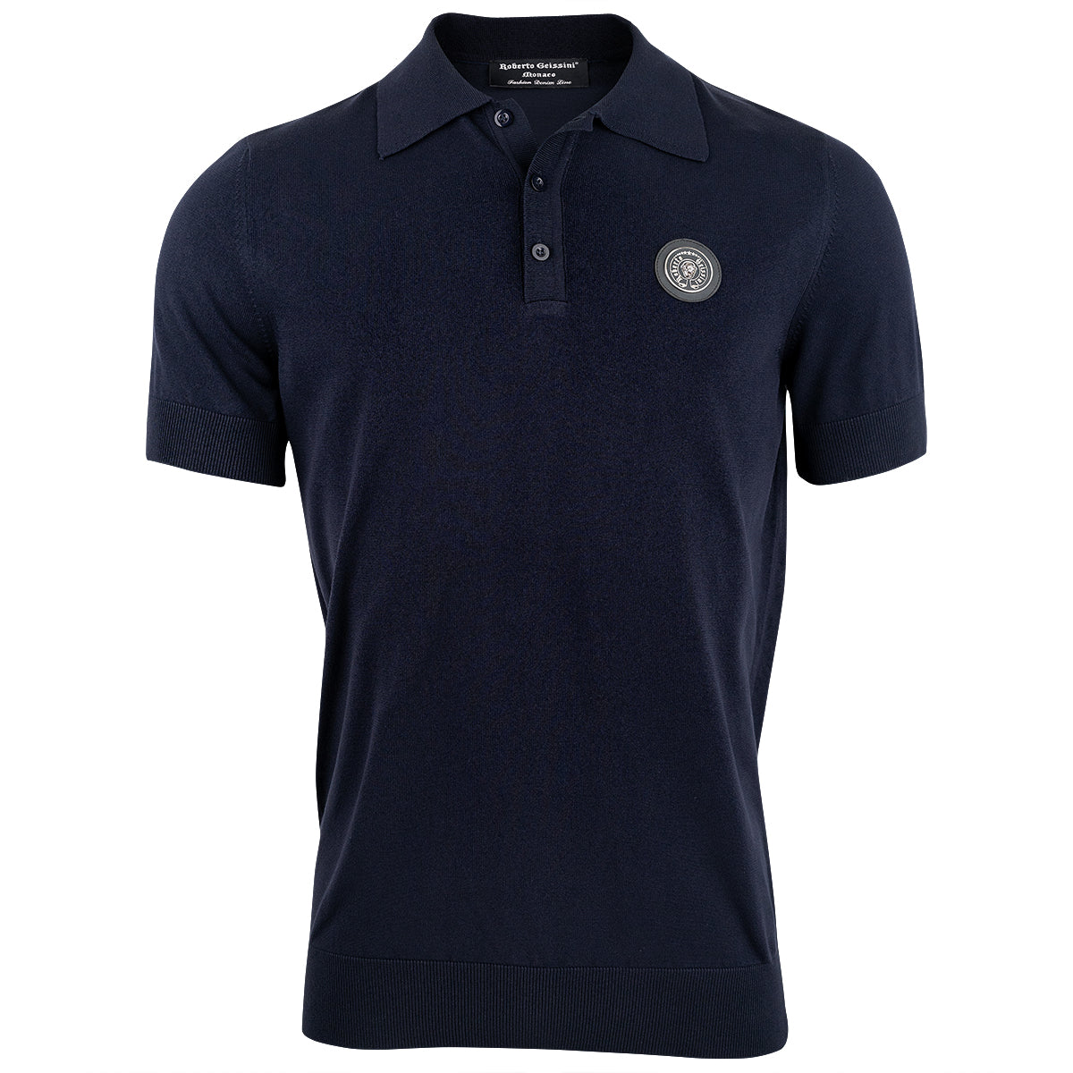 Luxusné pletené polo tmavomodré