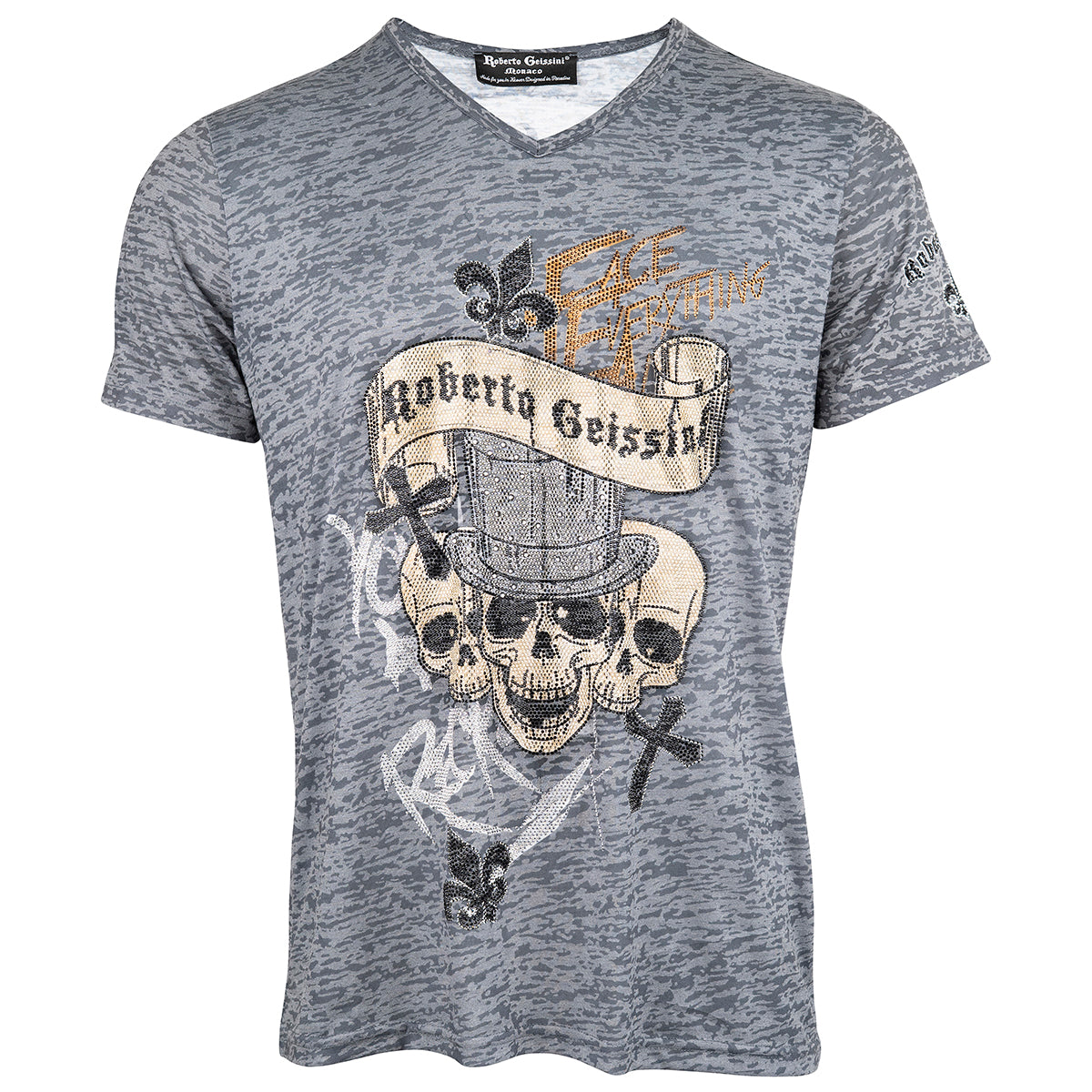 Face Burnout V-Neck T-Shirt