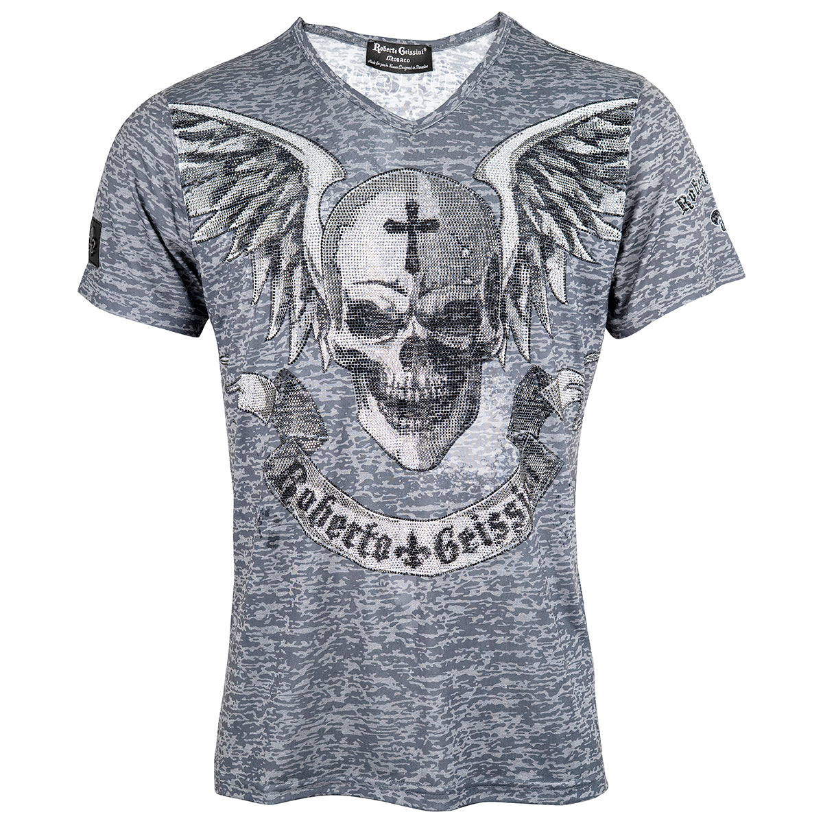 Skull Hell Burnout V-Neck T-Shirt