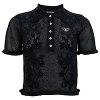 Beauty Strick Kurzarm Pulli Schwarz