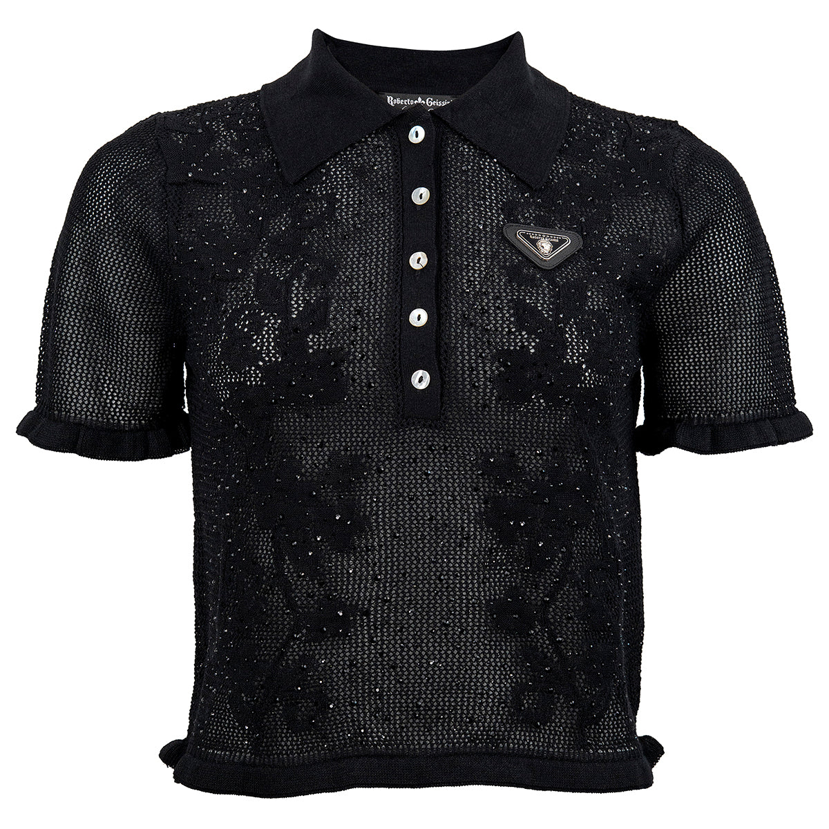 Beauty Strick Kurzarm Pulli Schwarz