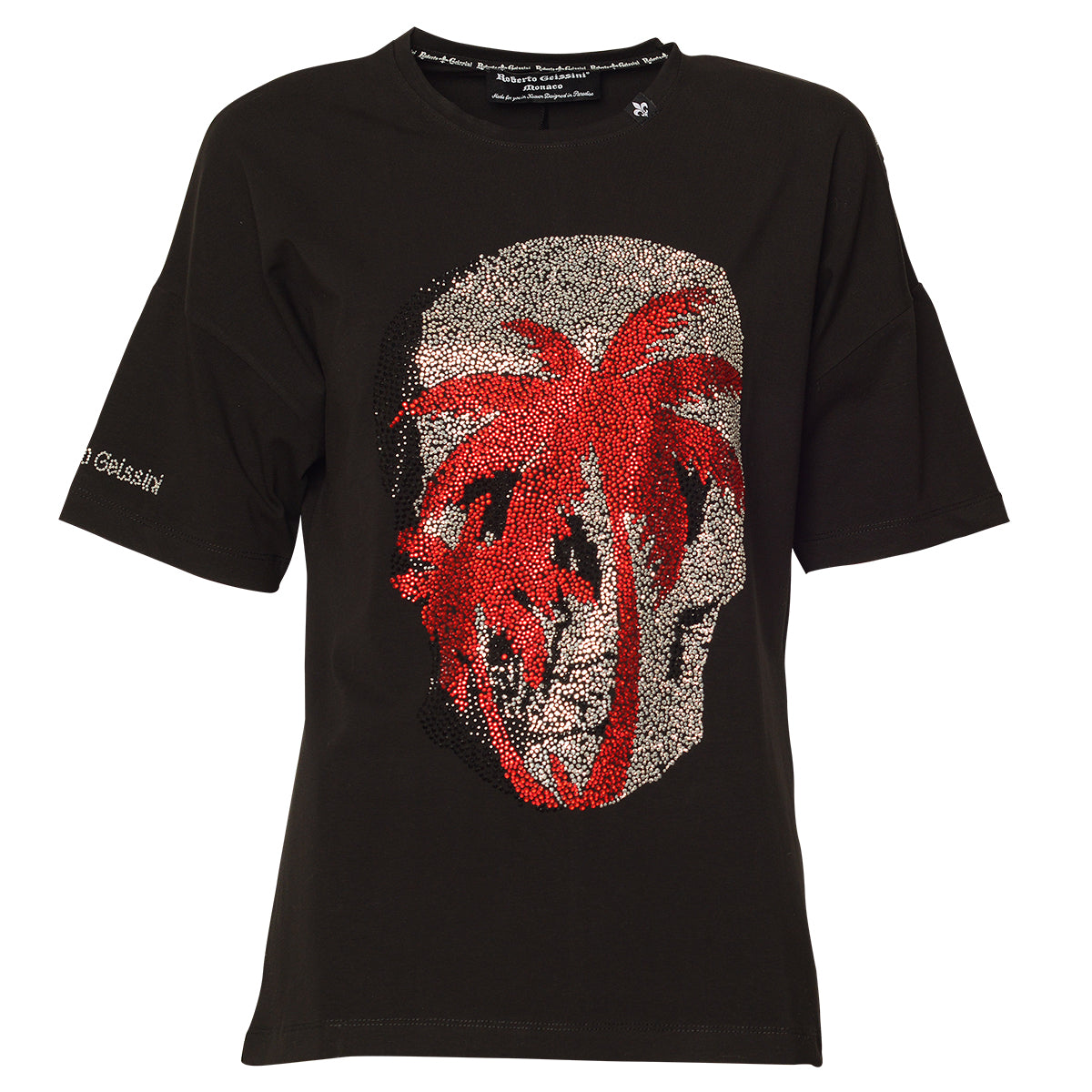 Čierne tričko Skull Palm