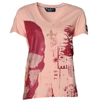 Ružové tričko Half Skull