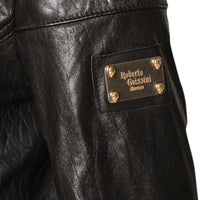 Kožená bunda Alla čierna modrá