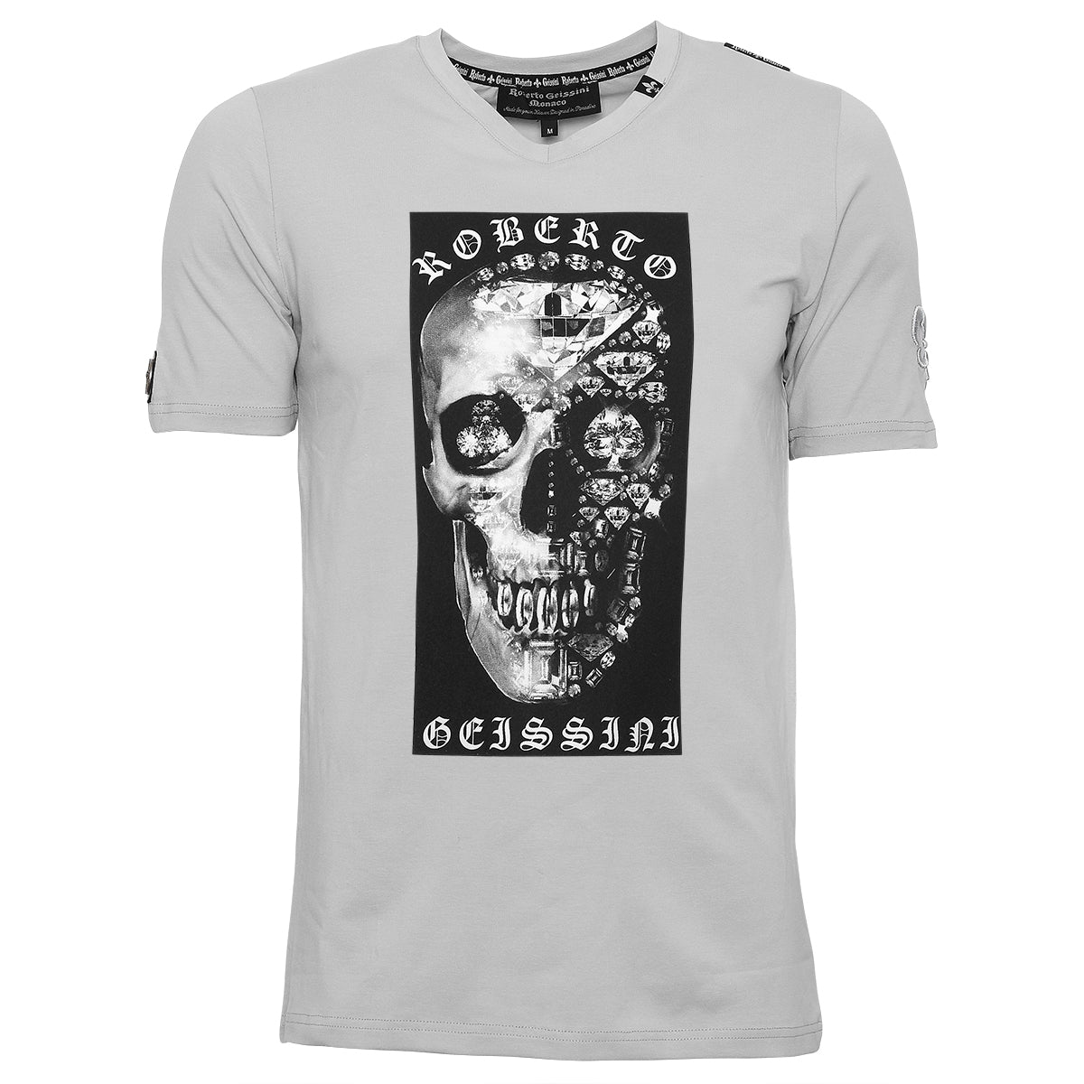 Šedé tričko Jewel Skull