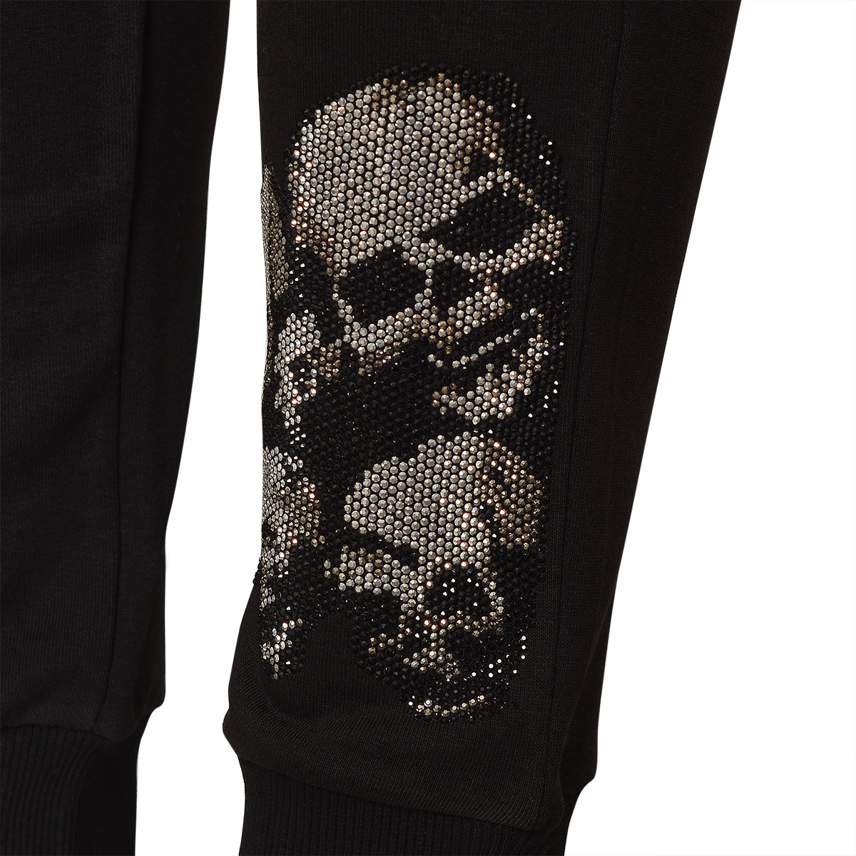 Malé strieborné tepláky Skull čierne
