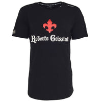 Lilie Impression T-Shirt Schwarz