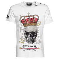 Tričko Skull Crown Biele Unisex
