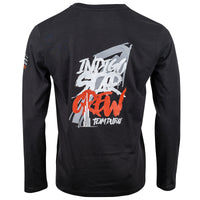 Čierna farba Indigo Star Crew s dlhým rukávom