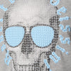Prešívané tričko Skull sivomodré