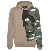 Khaki mikina s kapucňou CamouSkull