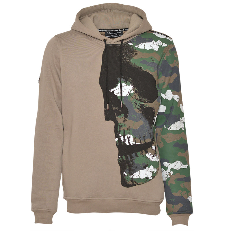 Khaki mikina s kapucňou CamouSkull