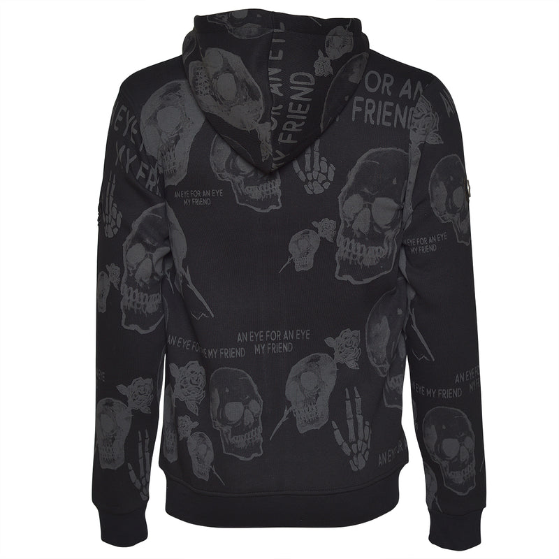 Bunda Multi Skull Sweat Jacket čierna