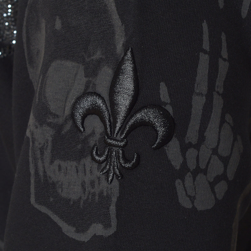 Bunda Multi Skull Sweat Jacket čierna