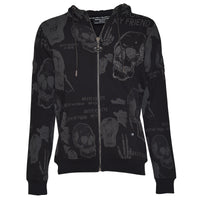 Bunda Multi Skull Sweat Jacket čierna
