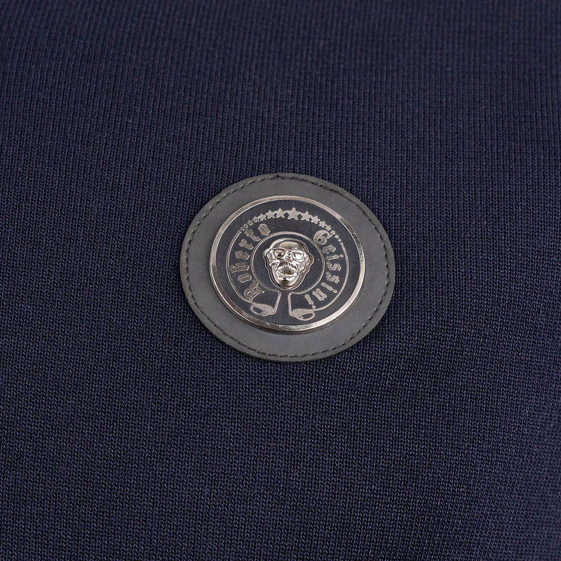 Luxusné pletené polo tmavomodré