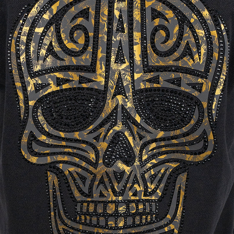 Skull Stitch Polo Black