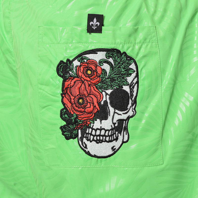 Skull Rose plavky zelené
