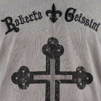 Cross stonewashed V-Neck T-Shirt