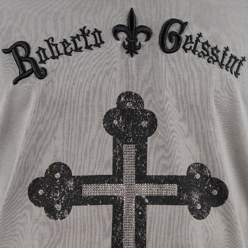 Cross stonewashed V-Neck T-Shirt