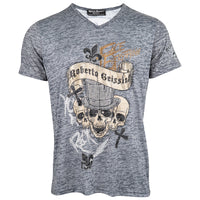 Face Burnout V-Neck T-Shirt