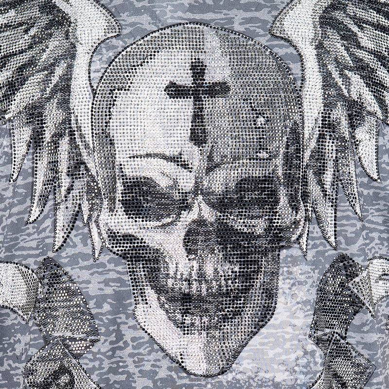 Skull Hell Burnout V-Neck T-Shirt