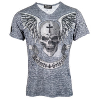 Skull Hell Burnout V-Neck T-Shirt