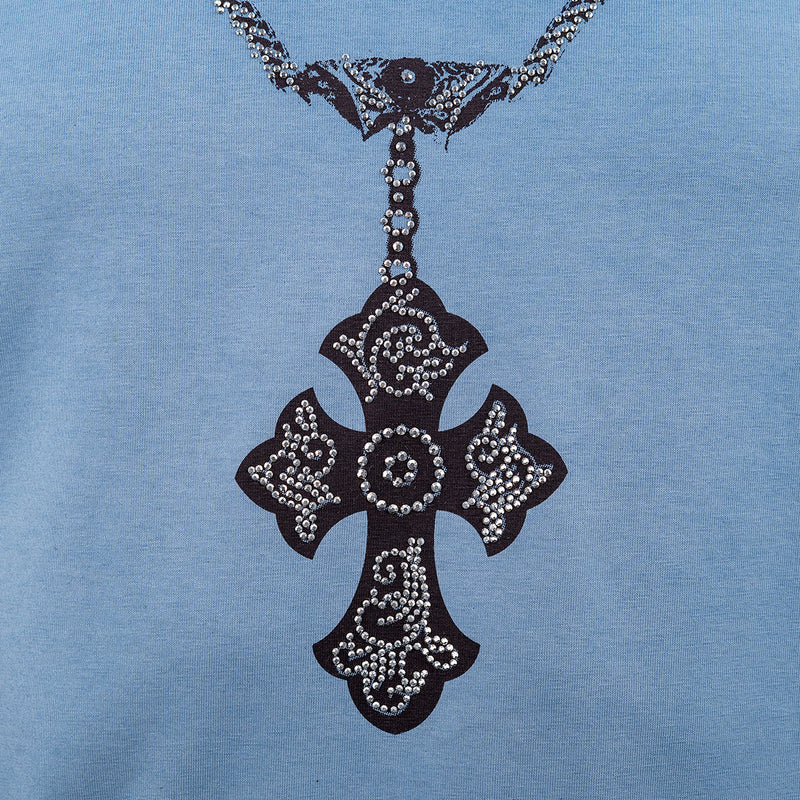 Chain stonewashed V-Neck T-Shirt