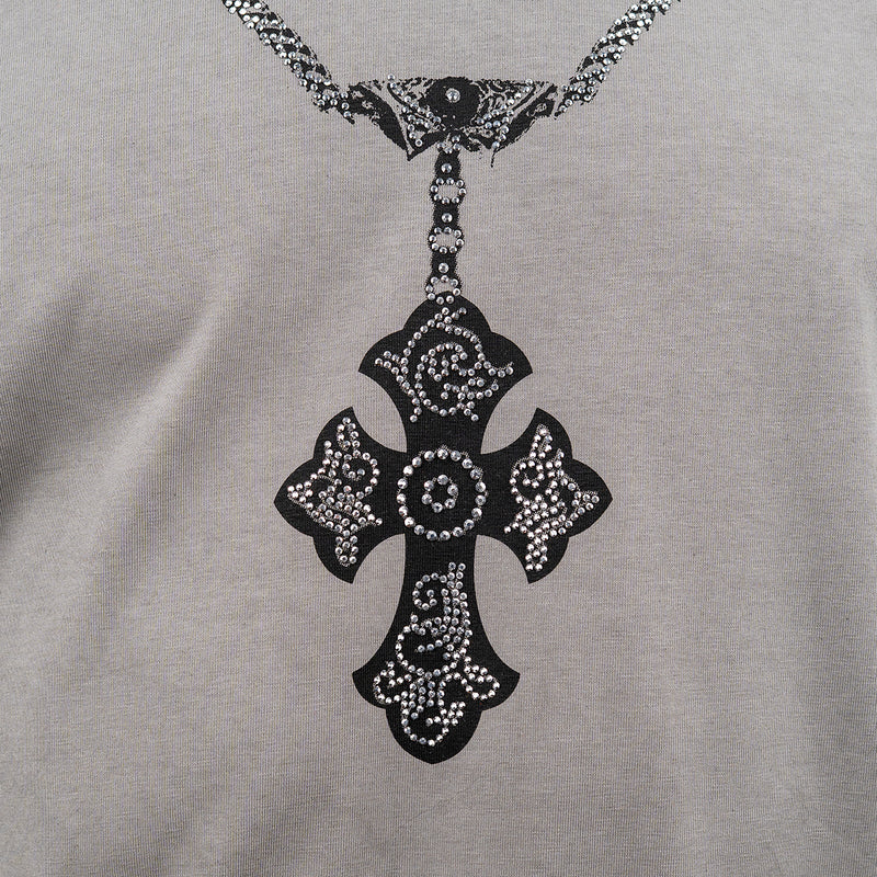 Chain stonewashed V-Neck T-Shirt