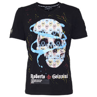 Blue Skull T-Shirt Schwarz Unisex