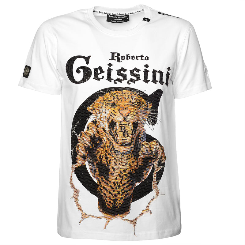 Tigrované tričko biele unisex