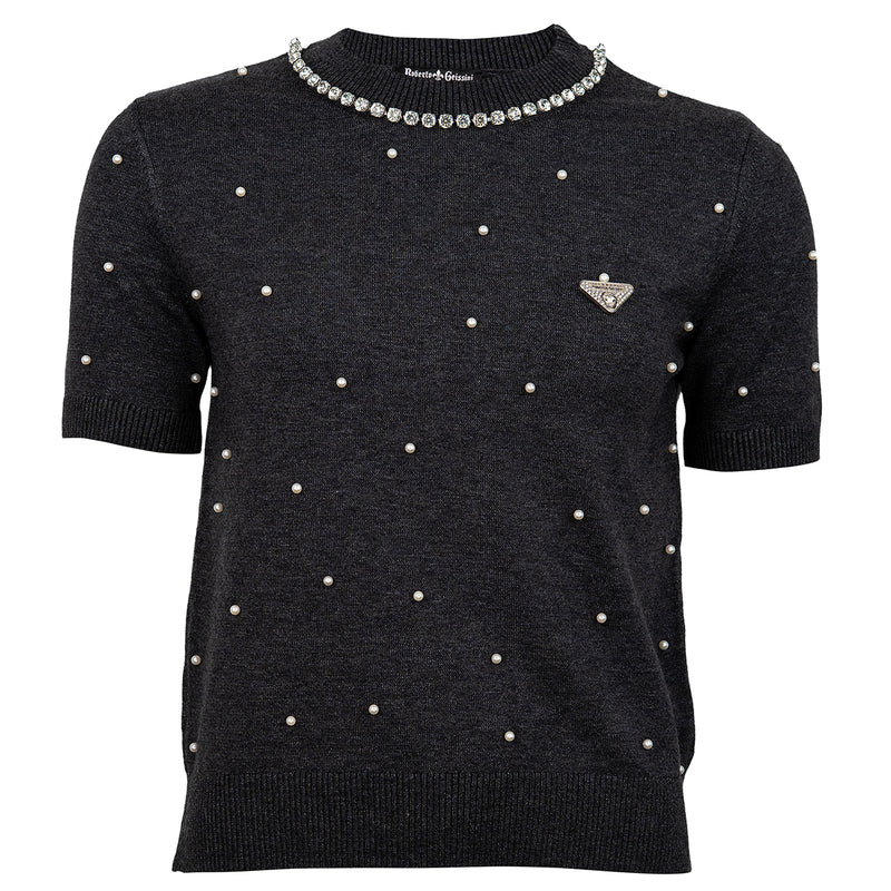 Pearls Strickpullover Kurzarm