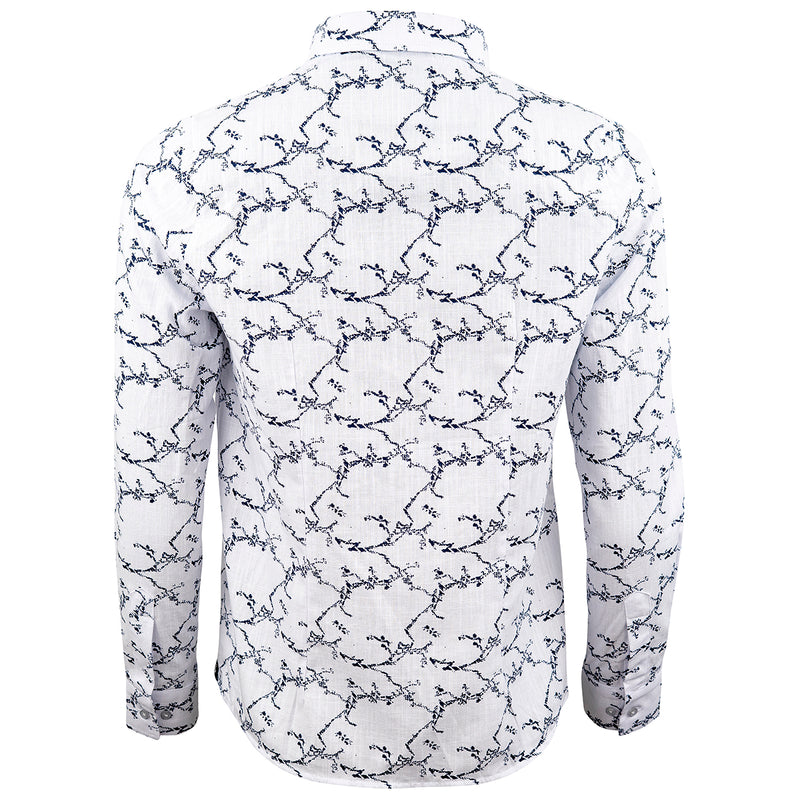 Leinen Bluse Lady-weiss-grau