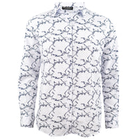 Leinen Bluse Lady-weiss-grau