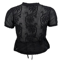 Lady Strick Kurzarm Pulli Schwarz