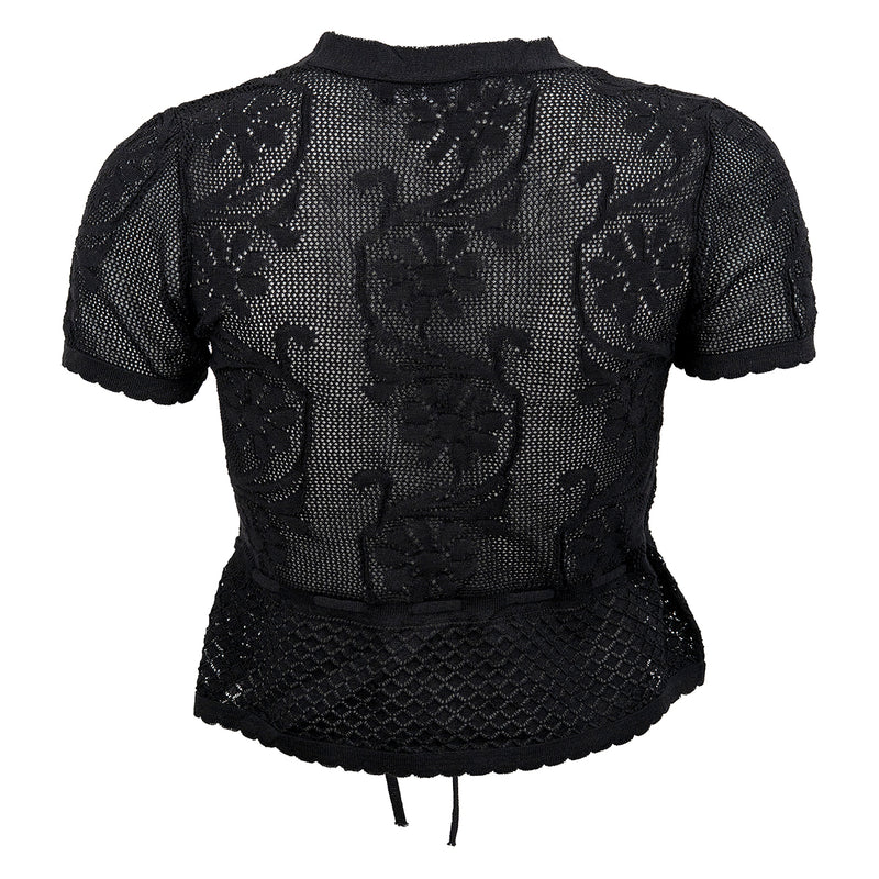 Lady Strick Kurzarm Pulli Schwarz