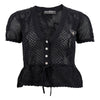 Lady Strick Kurzarm Pulli Schwarz