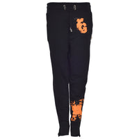 X joggingové nohavice čierne oranžové