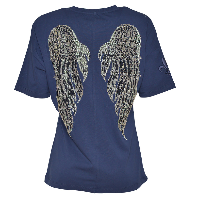Tmavo modré tričko Cross-Wings
