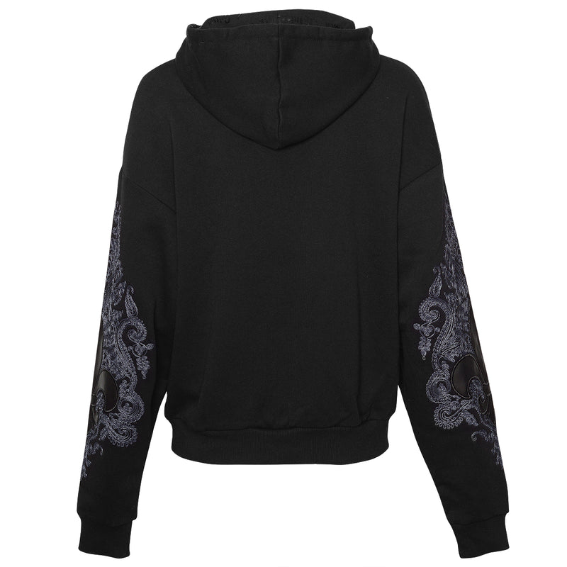 Lily Unisex čierna mikina s kapucňou
